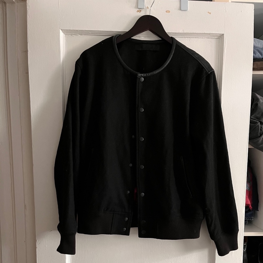 Black Scale BLVCK SCVLE - Wool and Leather Varsity Coat - Size M